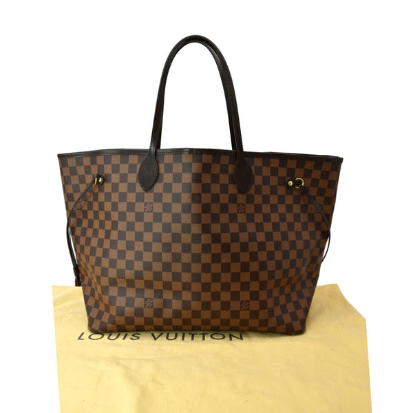 LOUIS VUITTON Neverfull GM Damier Ebene Tote Shoulder Bag Brown