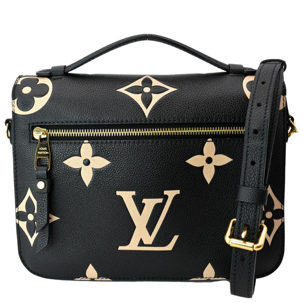 LOUIS VUITTON Metis Pochette Bicolor Empreinte Leather Crossbody Bag Black