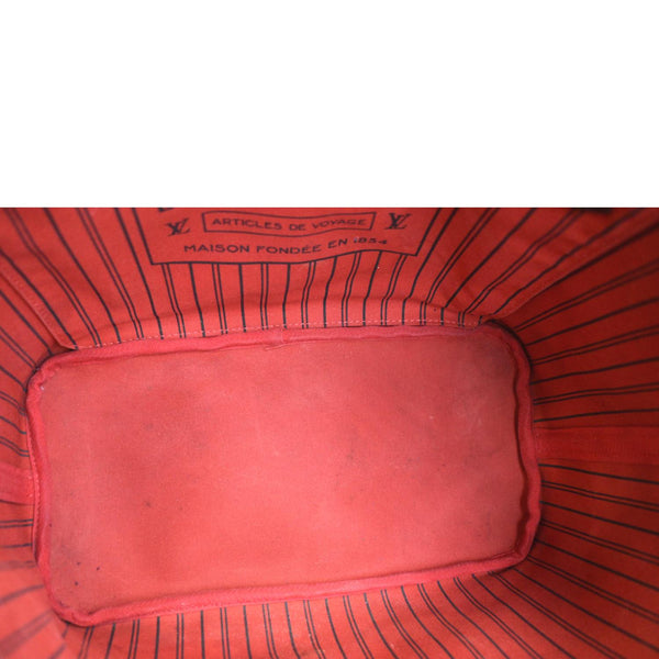 LOUIS VUITTON Neverfull MM Damier Ebene Tote Bag Brown