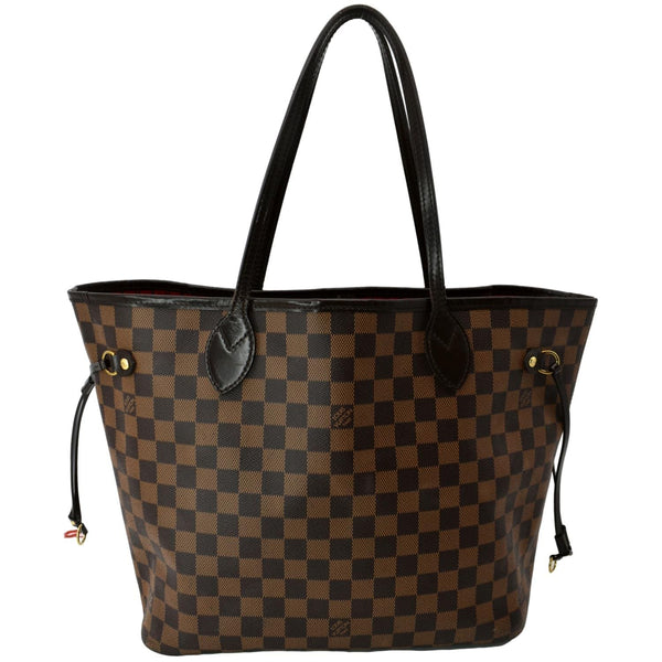 LOUIS VUITTON Neverfull MM Damier Ebene Tote Bag Brown