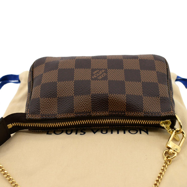 LOUIS VUITTON Mini Pochette Damier Ebene Accessoires Pouch Brown