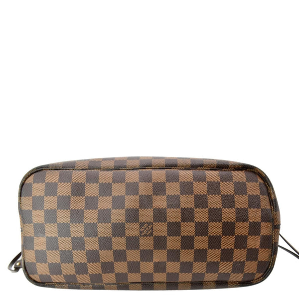 LOUIS VUITTON Neverfull MM Damier Ebene Tote Bag Brown