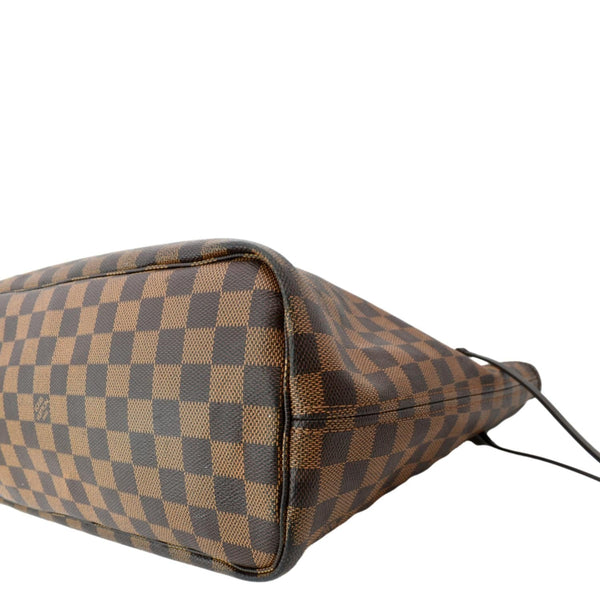 LOUIS VUITTON Neverfull MM Damier Ebene Tote Bag Brown