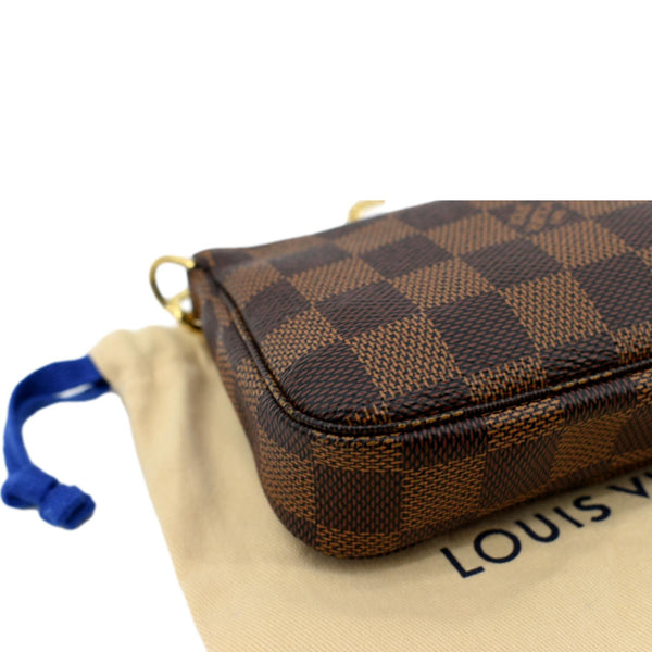 LOUIS VUITTON Mini Pochette Damier Ebene Accessoires Pouch Brown