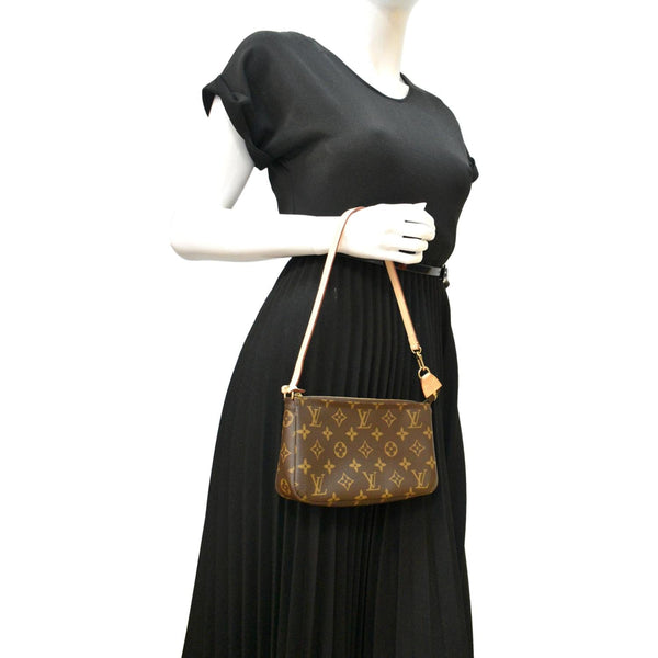 LOUIS VUITTON Pochette Accessoires Monogram Canvas Pouch Bag Brown