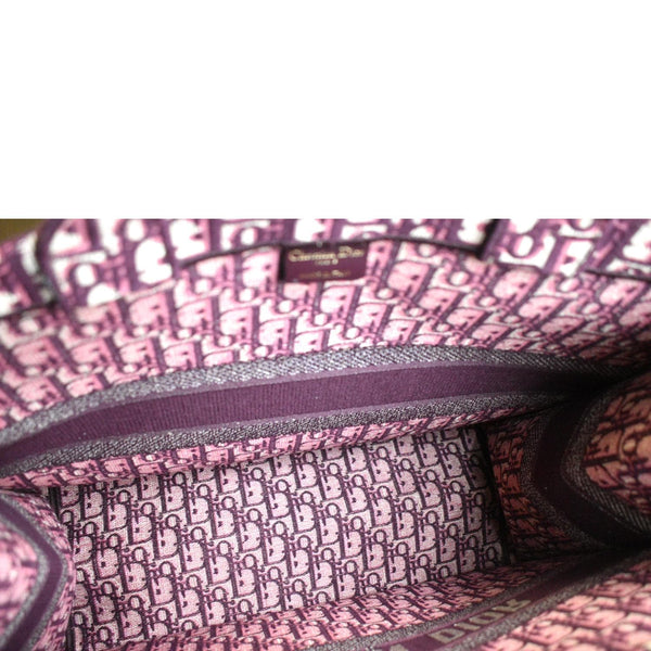 Christian Dior Book Oblique Embroidered Canvas Tote Bag - Inside