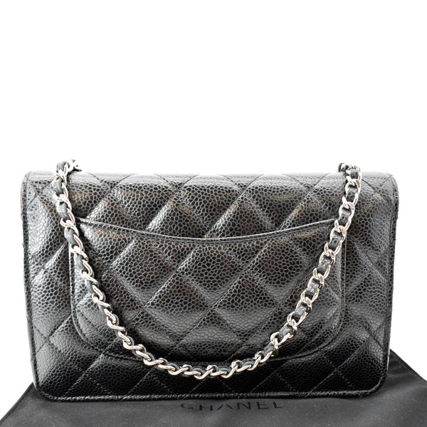 CHANEL CC WOC Caviar Leather Wallet On Chain Crossbody Bag Black