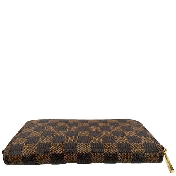 LOUIS VUITTON Zip Around Damier Ebene Wallet Brown