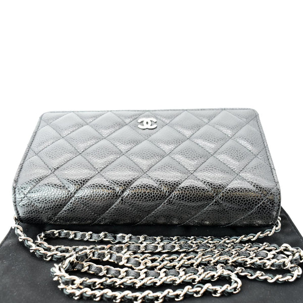 CHANEL CC WOC Caviar Leather Wallet On Chain Crossbody Bag Black