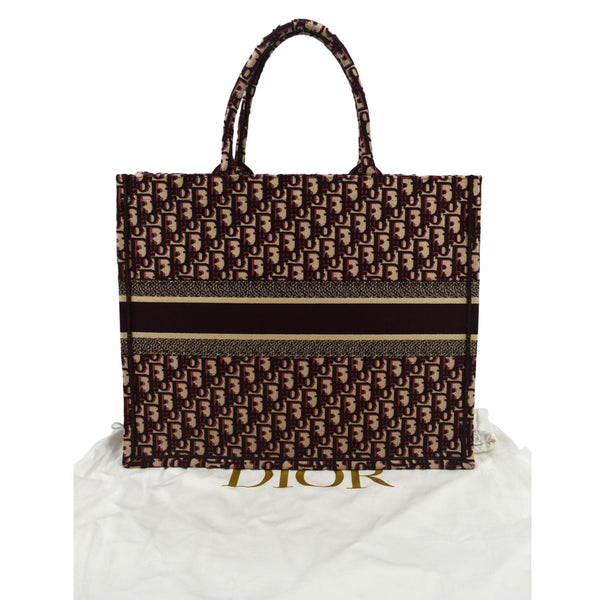 Christian Dior Book Oblique Embroidered Canvas Tote Bag - Back