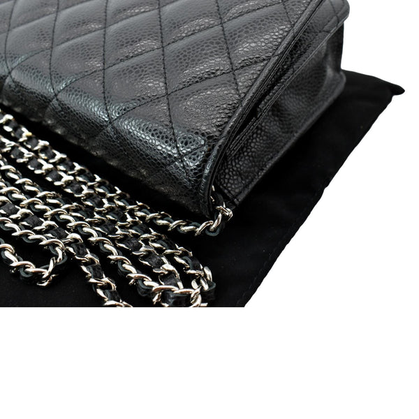 CHANEL CC WOC Caviar Leather Wallet On Chain Crossbody Bag Black