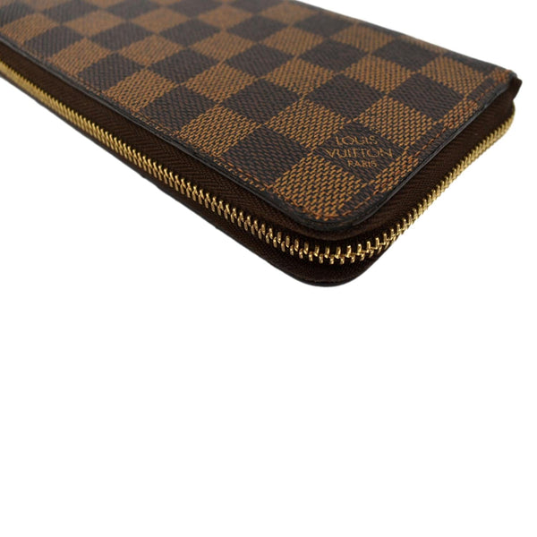 LOUIS VUITTON Zip Around Damier Ebene Wallet Brown