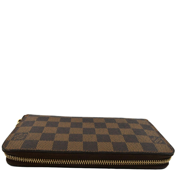 LOUIS VUITTON Zip Around Damier Ebene Wallet Brown