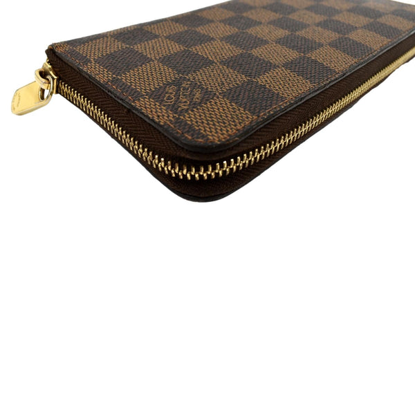 LOUIS VUITTON Zip Around Damier Ebene Wallet Brown