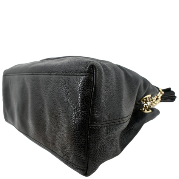 GUCCI Soho Pebbled Leather Chain Shoulder Bag Black 308982