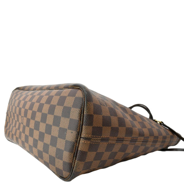 LOUIS VUITTON Neverfull MM Damier Ebene Tote Bag Brown