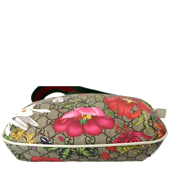 GUCCI Ophidia Half Moon Small Flora GG Canvas Hobo Bag Beige 626509