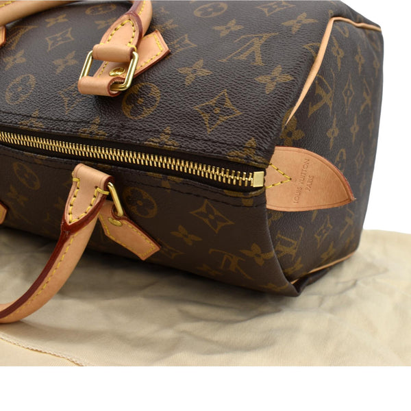 LOUIS VUITTON Speedy 30 Monogram Canvas Satchel Bag Brown