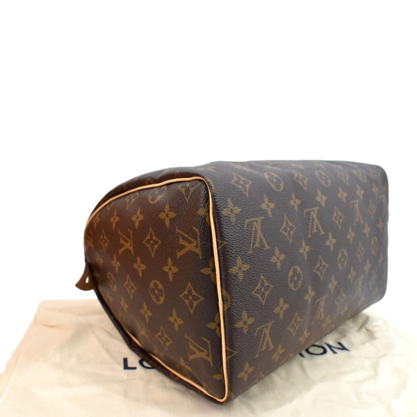 LOUIS VUITTON Speedy 30 Monogram Canvas Satchel Bag Brown