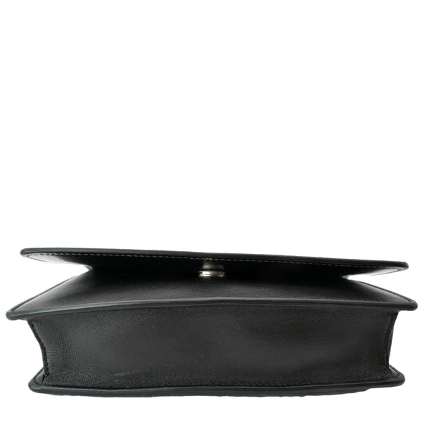 GIVENCHY Logo Embossed Leather Chain Wallet Shoulder Bag Black