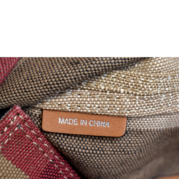 BURBERRY Check Canvas Hobo Bag Beige