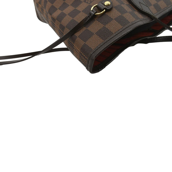 LOUIS VUITTON Neverfull MM Damier Ebene Tote Bag Brown
