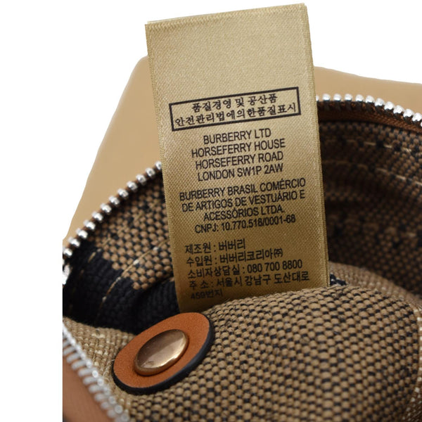 BURBERRY Check Canvas Hobo Bag Beige