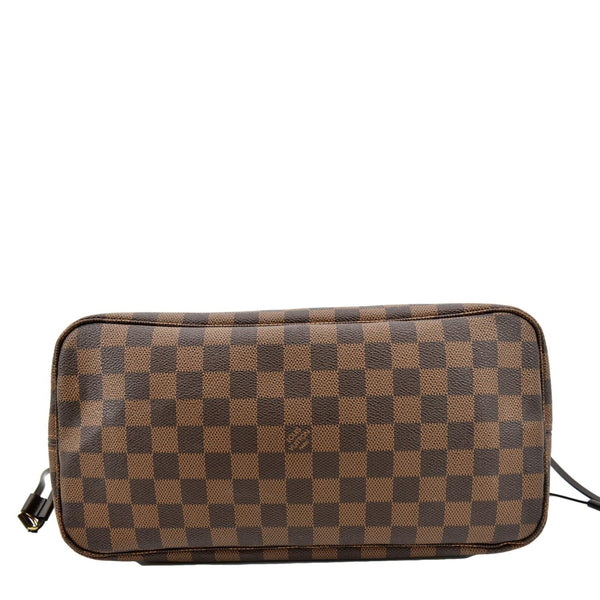 LOUIS VUITTON Neverfull MM Damier Ebene Tote Bag Brown