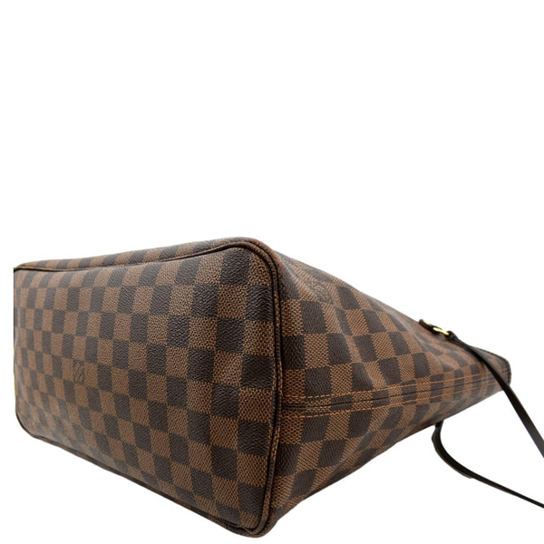 LOUIS VUITTON Neverfull MM Damier Ebene Tote Bag Brown