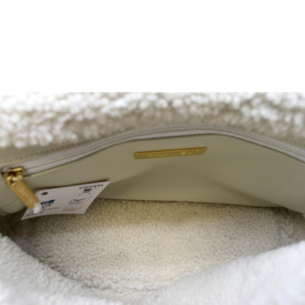 Chanel 19 Flap Shearling Patent Leather Shoulder Bag - Inside