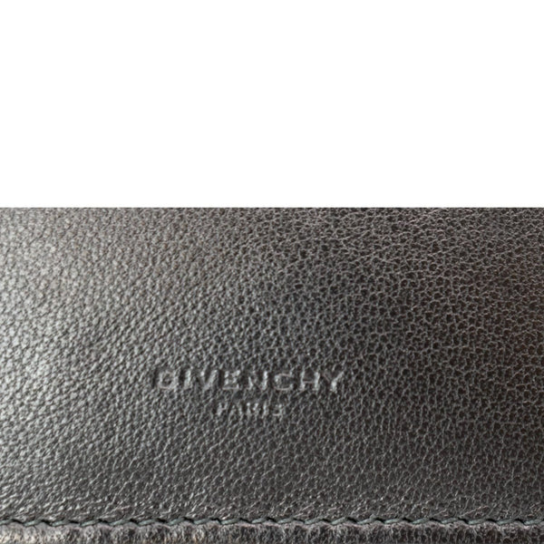 GIVENCHY Logo Embossed Leather Chain Wallet Shoulder Bag Black