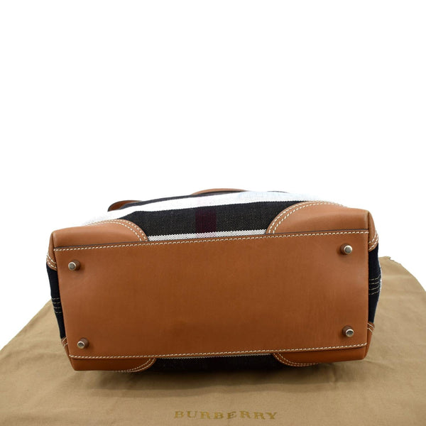 BURBERRY Check Canvas Hobo Bag Beige