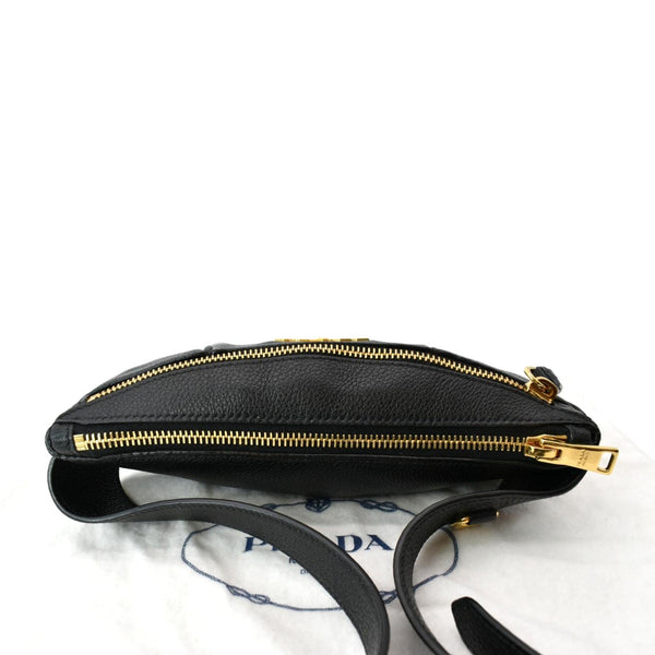 PRADA Vitello Daino Leather Belt Bag Black