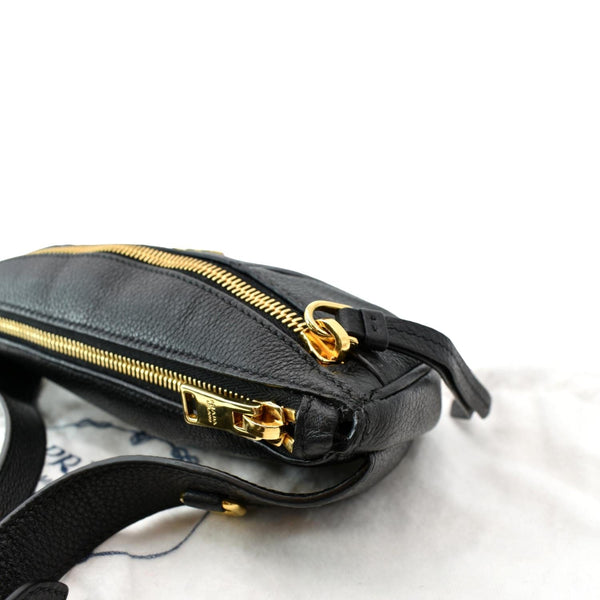PRADA Vitello Daino Leather Belt Bag Black