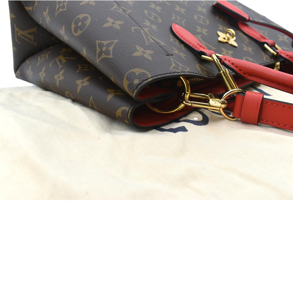 Louis Vuitton Flower Monogram Canvas Tote Shoulder Bag - Right Side