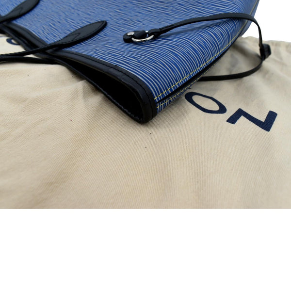 LOUIS VUITTON Neverfull MM Epi Leather Tote Shoulder Bag Blue