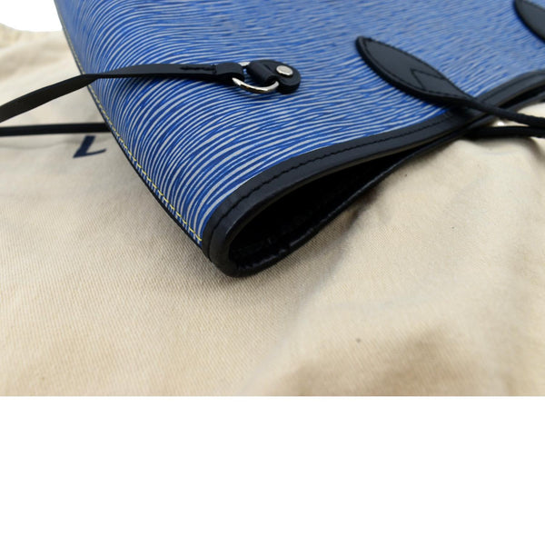 LOUIS VUITTON Neverfull MM Epi Leather Tote Shoulder Bag Blue