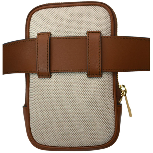GUCCI Phone Case Vintage Canvas Belt Bag Dark Brown 581519