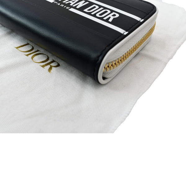 CHRISTIAN DIOR Small Vibe Voyageur Calfskin Leather Card Holder Blue