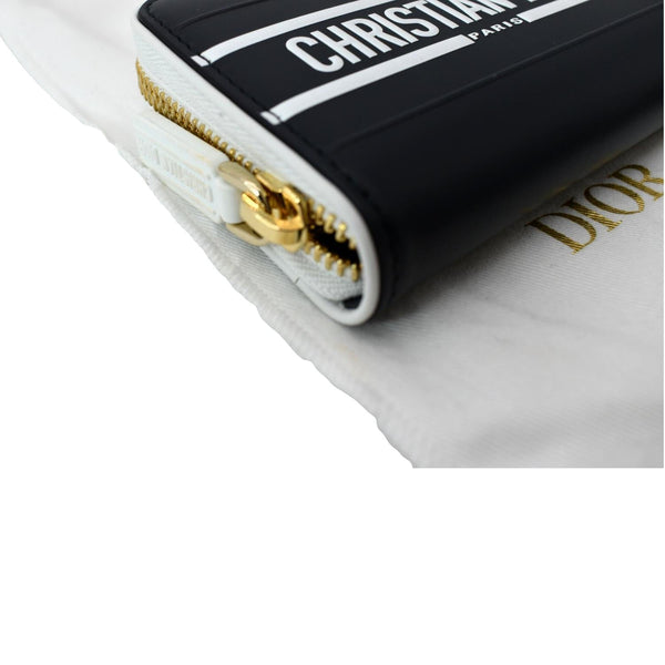 CHRISTIAN DIOR Small Vibe Voyageur Calfskin Leather Card Holder Blue