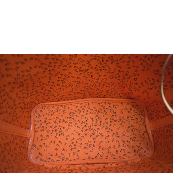 LOUIS VUITTON Neverfull Catogram MM Canvas Tote Bag Orange