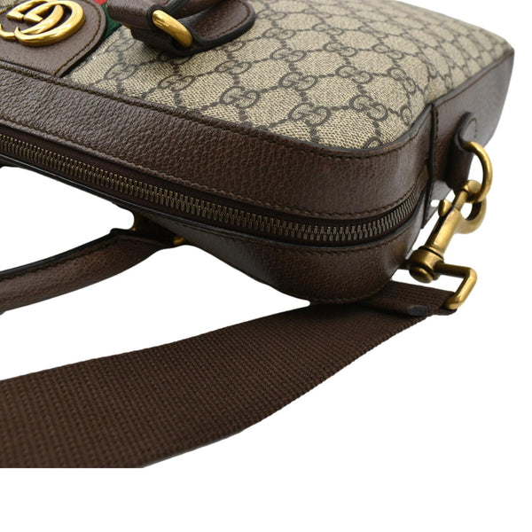 GUCCI Ophidia Soft GG Supreme Canvas Leather Briefcase Shoulder Bag Beige 574793