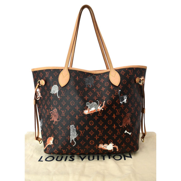 LOUIS VUITTON Neverfull Catogram MM Canvas Tote Bag Orange