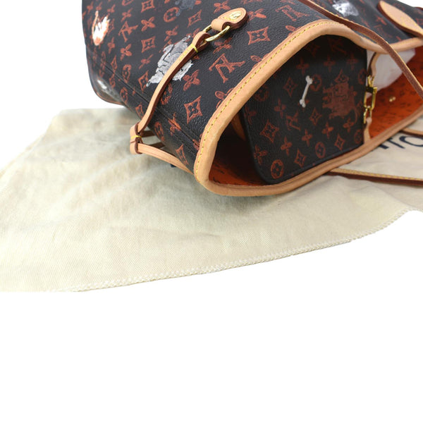 LOUIS VUITTON Neverfull Catogram MM Canvas Tote Bag Orange