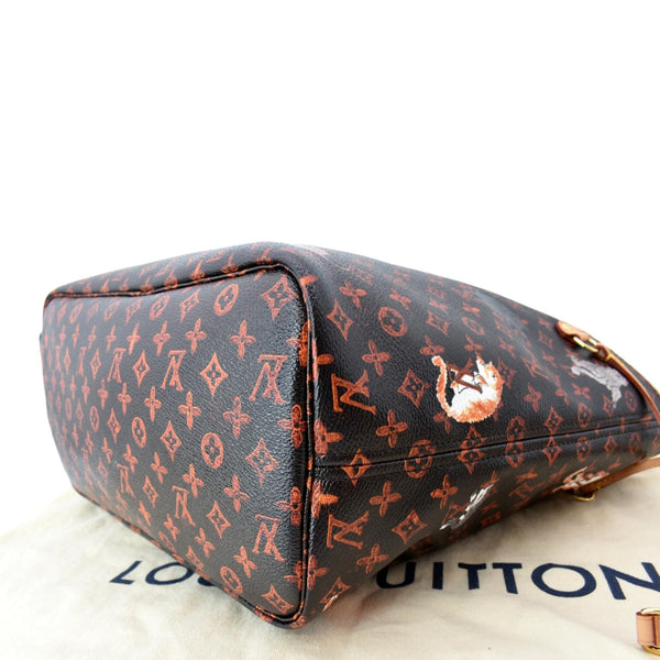 LOUIS VUITTON Neverfull Catogram MM Canvas Tote Bag Orange