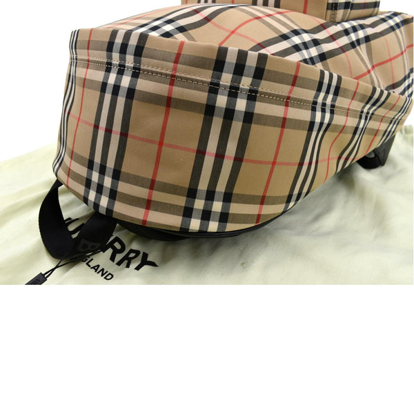 Burberry Vintage Check Nylon Backpack Bag Beige