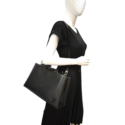 LOUIS VUITTON Kleber Epi Leather Shoulder Bag Black