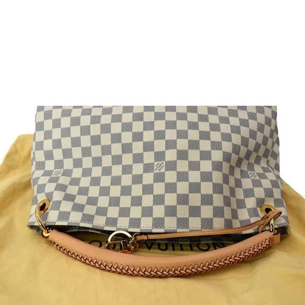 LOUIS VUITTON Artsy MM Damier Azur Hobo Bag White