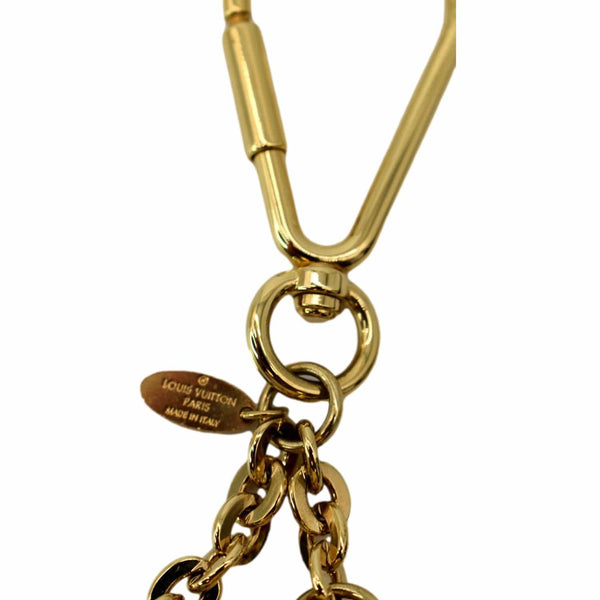 LOUIS VUITTON Tassel Pebbled Leather Bag Charm Blue