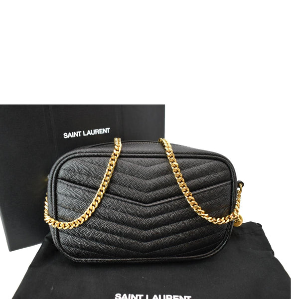 YVES SAINT LAURENT Mini Lou Leather Camera Crossbody Bag Black
